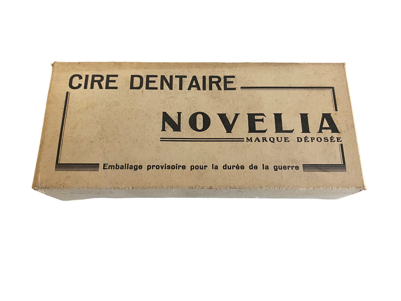 Novelia provisional dental wax packaging used during the Second World War